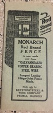 Vintage 1930 Pocket Notebook MONARCH RED BRAND FENCE KEYSTONE STEEL  advertising