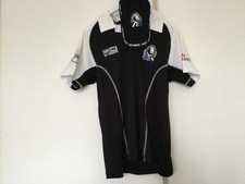 AFL Collingwood Shirt And Cap Nice Embroidery Black Size Medium VGC 