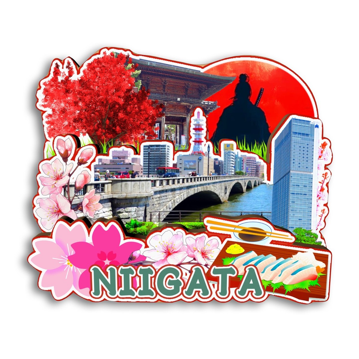 Niigata Japan Refrigerator magnet 3D travel souvenirs wood | eBay