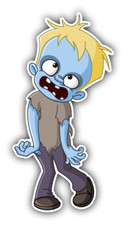 Crazy Zombie Kid Halloween Car Bumper Sticker Decal