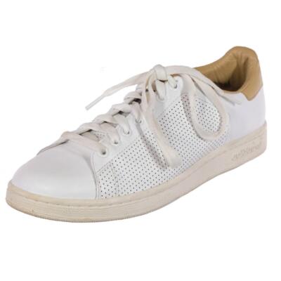 Worn 1x ADIDAS Stan Smith Sneakers Trainers White & Tan Sz. 10 Leather