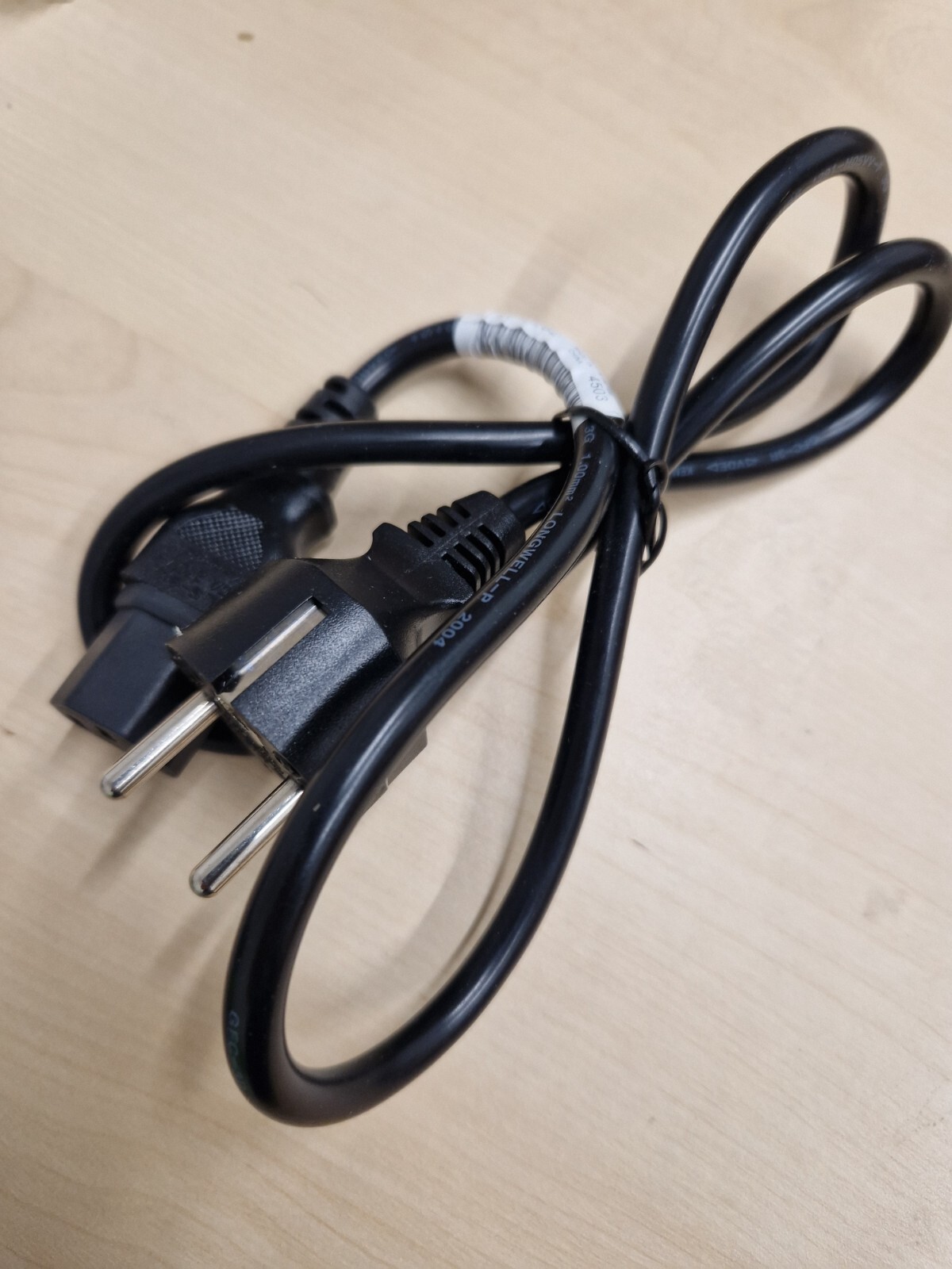 HP 1m EU Kettle Lead European Schuko Plug 2 Pin Mains Power Cable for ...