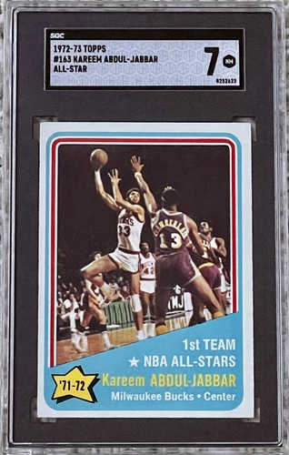 1972-73 TOPPS #163 KAREEM ABDUL-JABBAR ALL STAR ⭐️ SGC 7 NM BUCKS GOAT HOF