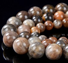 Natural Orange Black Sunstone Gemstone AA Round 6MM 7MM 8MM Loose Beads D255 
