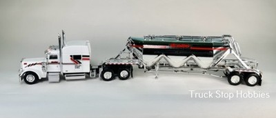 HO 1:87 TNS # 020S Peterbilt 389 - WHITE w/Chrome Pneumatic Trailer  KJ Bradley