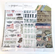 The Paper Studio NEW 12 x 12" Scrapbooking Kit Military Theme USA