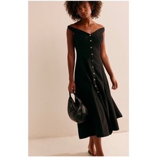 Free People It's A Keeper Button Down MIDI Dress