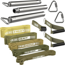 Tribe Lifting Resistance Bands for Working Out Men and Women - Set of 5 Pull up