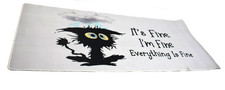 Desk Mat Pad Large Gaming Mouse  Keyboard Pad Black Funny Cat Mouse Mat