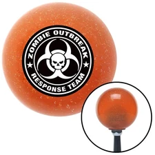 Black Zombie Outbreak Response Orange Metal Flake Shift Knob w/ M16x1.5 Insert