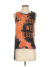 In Style Women Orange Sleeveless T-Shirt S