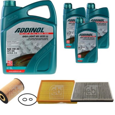 FEBI Inspektionspaket 8L ADDINOL GIGA LIGHT MV 0530 LL für VW Crafter 30-50