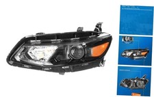 Headlights Assembly Compatible with Black Housing Clear Lens Amber Reflector
