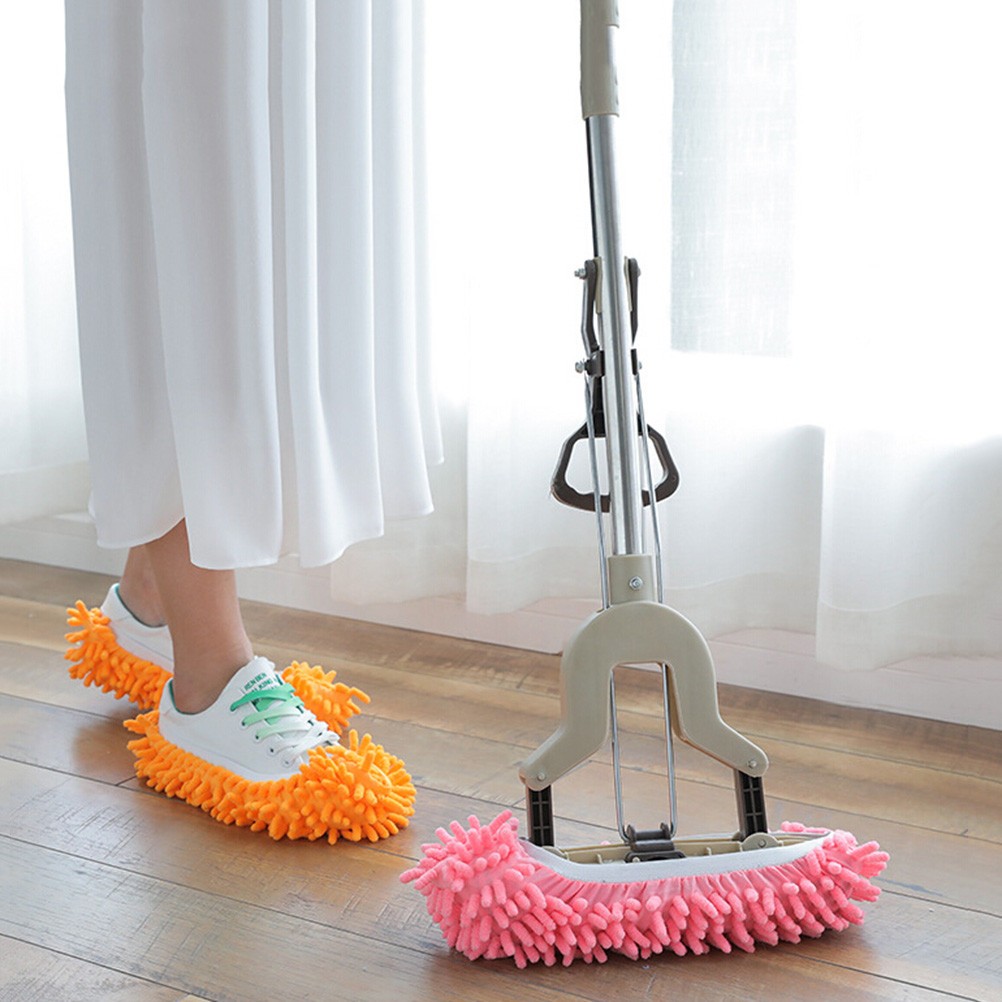 6 Pcs Washable Mop Slippers Microfiber Cleaning Shoes Cover Dust Floor Cleaner