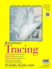 Strathmore 300 Series Tracing Paper Pad, Tape Bound, 9x12 9x12, White.