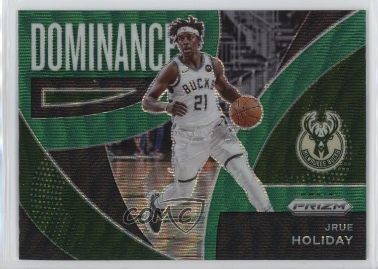 2021-22 Panini Prizm Dominance Green Wave Prizm Jrue Holiday #19 1js1