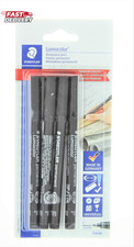 Staedtler Lumocolor Permanent Pen 318-9 Fine 0.6Mm Line - Black Pack of 4 