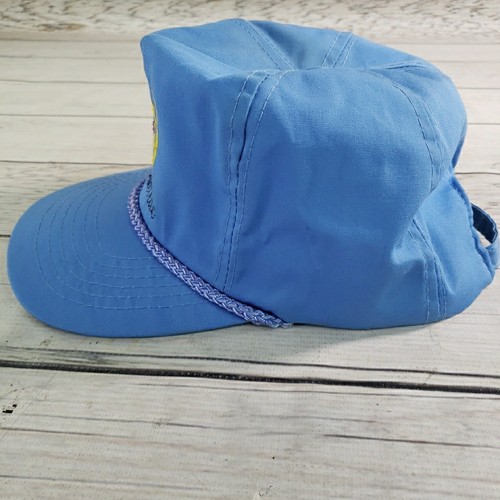 1980er Cadillac Mütze blau Seil Mütze bestickt Logo Spruch Reißverschluss Vintage Calhead - Bild 5 von 15