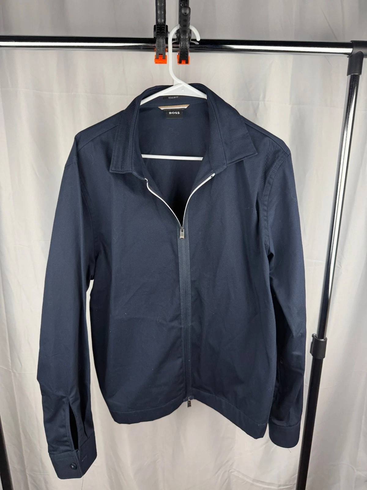 BOSS Hugo Boss Full Zip Overshirt Jacket Men's L Navy Regular Fit - product detail image 1