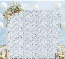 FUHSY 3D Flower Wall Backdrop 12 Packs 15x15 Inch Blue Artificial Flower Wall...