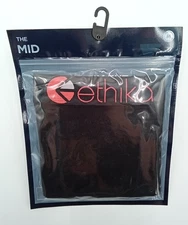 ETHIKA Men’s The Mid Fit Boxer Brief, Black, Medium NEW