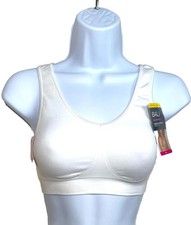 NWT Bali Women's L One Smooth U Smooth Wireless Support Bralette DFBRAL White
