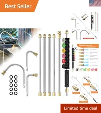 High-Pressure Washer Extension Wand with Quick Connect for Gutter & Roof Care