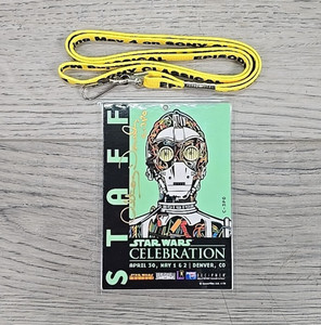 1999 Star Celebration I Denver Staff Badge C-3PO - Signed Anthony Daniel