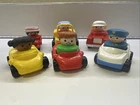 Lot Of 6 1990’s Fisher Price Little People Cars Police, Tow Truck & More VTG Toy