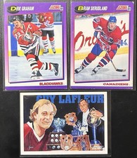1991 Score - 3 Card NHL Lot - Dirk Graham, Brian Skrudland, Guy Lafleur