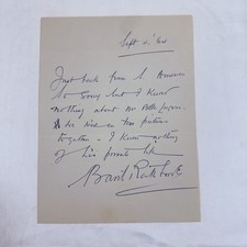 1964 Basil Rathbone Handwritten Signed Letter To Bela Lugosi Fan Club