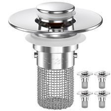 Sink Stopper Hair Catcher, Pop-up Sink Drain Strainer with Removable Stainles...