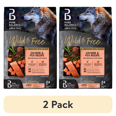 2PK Pure Balance Wild & Free Grain-Free Salmon & Pea Recipe Dry Dog Food, 24 lbs