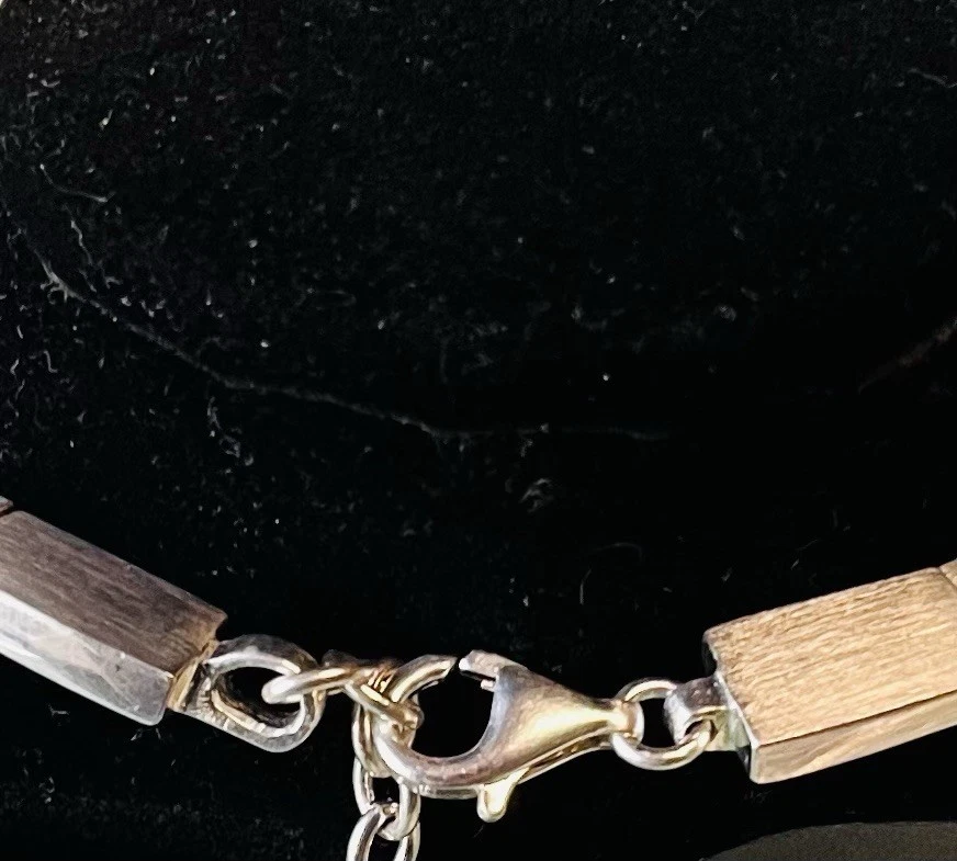 925/- ESPRIT Silber Collier, simulierte Diamanten, 8 mm breit, ca. 40 cm lang - Bild 2 von 2