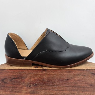 Nisolo Emma D'orsay Shoes Women's 7 Black Leather Oxford Slip On Pointed Flats