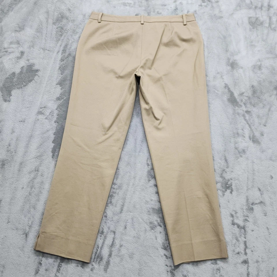 Calvin Klein Pants Women 6P PETITE Tan Mid Rise Straight Cropped Stretch Office - Image 2 of 4