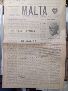 Rare Malta Political Newspaper Malta (VM Pellegrini) December 1951