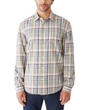 Frank And Oak Men's Button Up Plaid Shirt Green Small