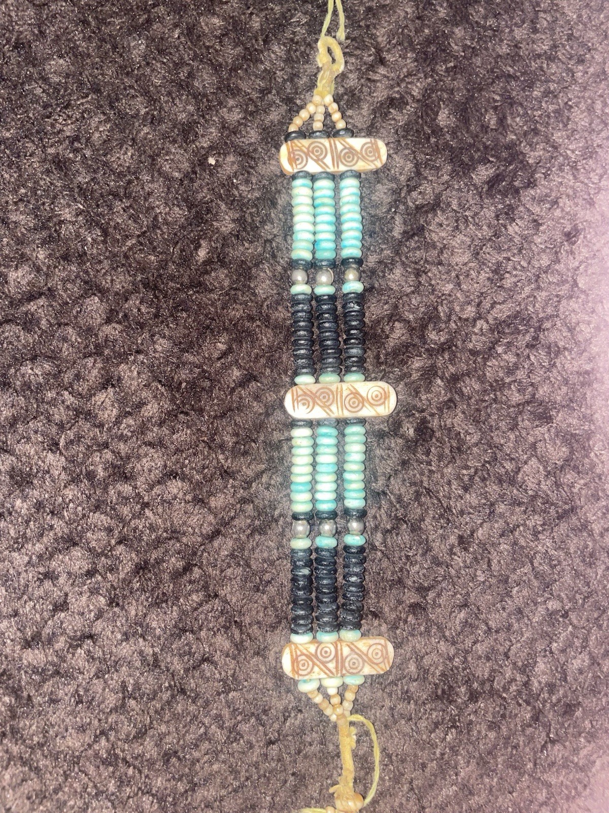 Native American multi-strand beaded bracelet with… - image 4