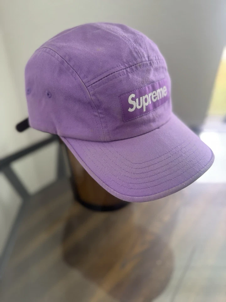 Supreme Washed Chino Twill Camp Cap Hat Purple SS23H82 - Image 3 of 4