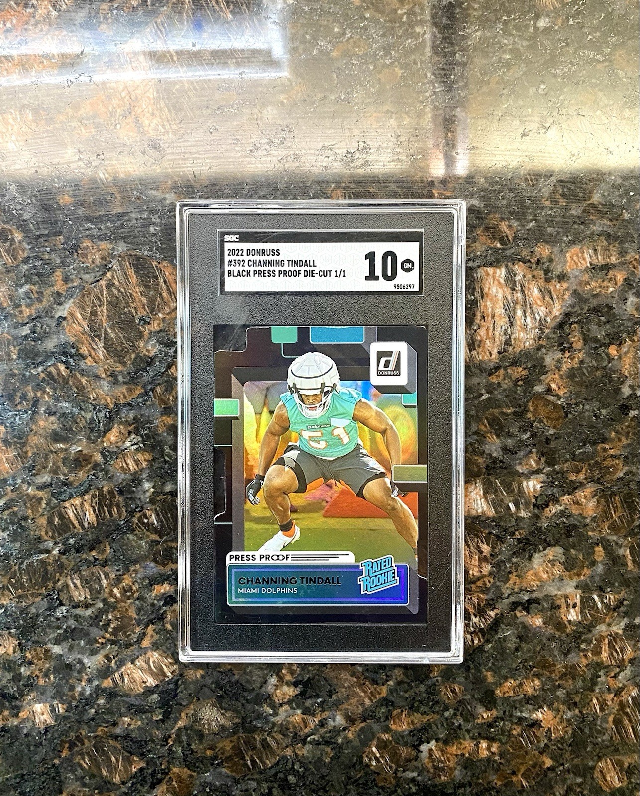 Channing Tindall Panini Donruss #392 Press Proof Black