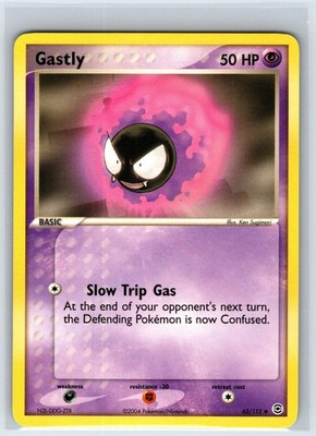Gastly 63/112 - RARITY ERROR - FireRed & LeafGreen Pokemon Lightly Played