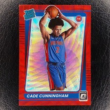 CADE CUNNINGHAM Rated Rookie RED Wave Prizm 2021-22 Optic Basketball Card #161