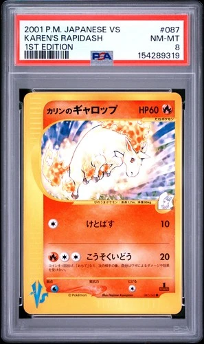 2001 POKEMON JAPANESE VS 1ST EDITION #087 KAREN'S RAPIDASH PSA 8