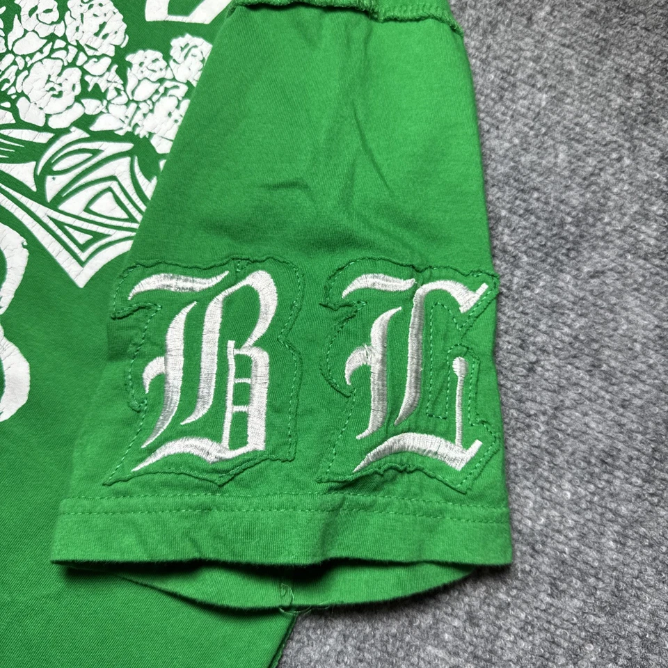 BLAC LABEL Green T-shirt Y2K Graphic Honor Respect BL Short Sleeve Sz Large - Image 4 of 4