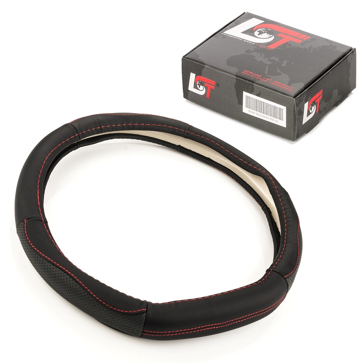 Steering Wheel Cover Ø 38x9 cm 15x3.5 Inch Anthracite Red for CHEVROLET