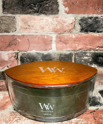 WoodWick Fraser Fir Ellipse Scented Candle 16 oz Fresh Cut Fir Amber Cypress ...