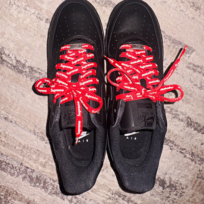 Nike Air Force 1 Low x Supreme Box Logo Black Leather Sneakers CU9225-001