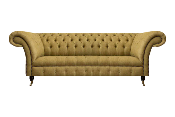 Chesterfield Gelbe Sitzcouch Wohnzimmer Dreisitzer LuxuriöSe Edle MöBel-image