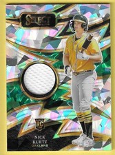 2025 Select Cracked Ice Green Sparks Nick Kurtz A's RC Jersey